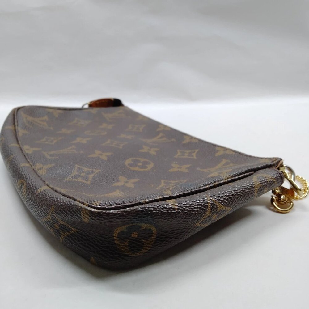 Louis Vuitton Pochette Accessoires Monogram Chain Bag/Authentic LV Shoulder Bag - Picture 7 of 10